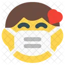 Kinderliebe Emoji Mit Gesichtsmaske Emoji Symbol