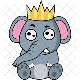 Download Free King Baby Elephant Icon Of Sticker Style Available In Svg Png Eps Ai Icon Fonts