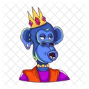 King Monkey Monkey Crown Animal King Icône