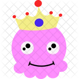 King Pink Cartoon  Icon