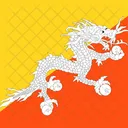 Kingdom Of Bhutan Flag Country Icon