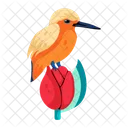 Flower Bird Alcedinidae Kingfisher Bird Icon
