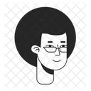 Kinky haired man with glasses  Icon