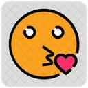 Valentine Day Emoji Kiss Icon