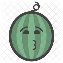 Kiss Face Melon Emoji Icon