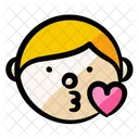 Boy Face Kiss Icon
