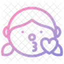 Girl Face Kiss Icon