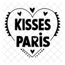 Kisses Paris Heart Love Icon