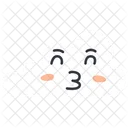 Kissing Closed Eye Cute Cloud Cloud Icon