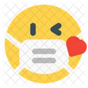 Kissing Heart Emoji With Face Mask Emoji Icon