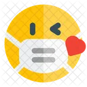 Kissing Heart Emoji With Face Mask Emoji Icon