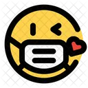 Kissing Heart Emoji With Face Mask Emoji Icône