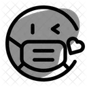 Kissing Heart Emoji With Face Mask Emoji Icône
