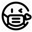 Kissing Heart Emoji With Face Mask Emoji Icône