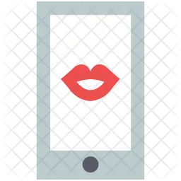 Kissing on mobile screen  Icon