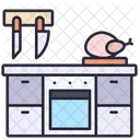 Kitchen Counter Furniture Icon