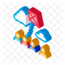 Kite Flying Crowded Icon