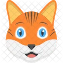 Kitten Face Orange Icon