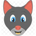 Black Kitten Face Icon