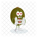Kiwi Logo Mascot In Love Pose Icon