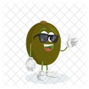 Mascotte Du Logo Kiwi Pose Du Pouce Icône