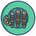 Kleine Trockenfische Trockenfische Fisch Symbol