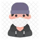 Mann Avatar Medizinische Maske Symbol
