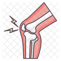 Knee pain Icon - Download in Colored Outline Style