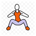 Kniebeugen Fitness Training Symbol