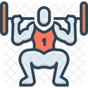 Kniebeugen Powerlifting Langhantel Symbol