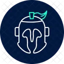 Knight Helmet Neon Glow Icon