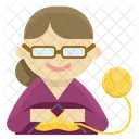 Knitting Old Woman Icon