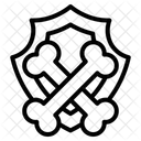 Knochen und Schild  Symbol
