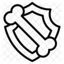 Knochen und Schild  Symbol