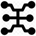 Knotennetzwerk Verbundene Knoten Mesh Netzwerk Symbol