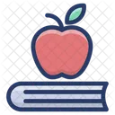 Knowledge Book Healthy Reading Apple With Book Icon