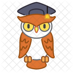 Knowledge Owl Icon - Download in Colored Outline Style