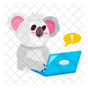 Koala Arbeitet Laptop Cinereus Icon