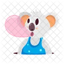 Koala Bear Blowing Bubble Animal Icon