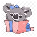 Koala In Gift Box  Icon