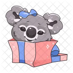 Koala In Gift Box  Icon