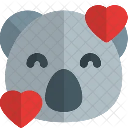Koala Smiling With Hearts Emoji Icon
