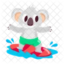 Koala Surfeando Tabla De Surf Animal Icon