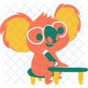 Koala Writing On The Table Koala Animal Icon