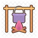 Kochen am Lagerfeuer  Symbol