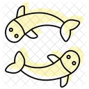 Koi Fish Color Shadow Thinline Icon Icon