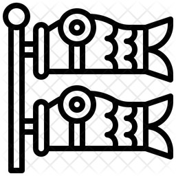 Koinobori Icon - Download in Line Style