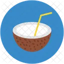 Kokosnuss Trinken Strand Symbol