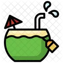 Kokosnuss Drink Preisschild Frisch Icon