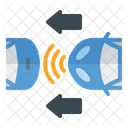 Kollisionsvermeidungssystem Sicherheitsfunktion Automatisierung Symbol